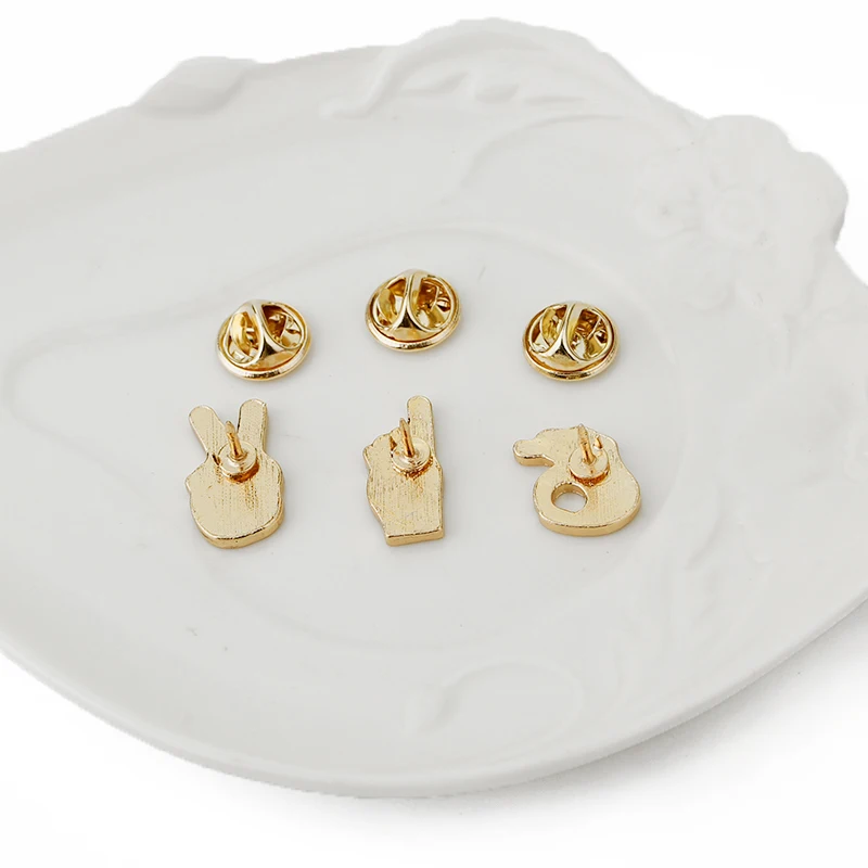 Коллекция жестов! Эмалированные Значки для пальцев с надписью OK YEAH в форме