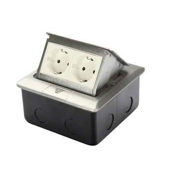

Aluminum Panel EU Standard Pop Up Floor Socket 2 Way Electrical Outlet Modular Combination Customized Available Sockets