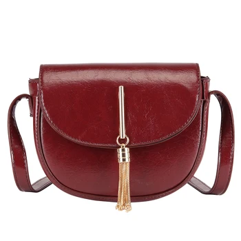 

Lady Bag 2020 Small Shoulder Bag For Women Messenger Bag Ladies Retro PU Leather Handbag Purse With Tassels Female Crossbody Bag
