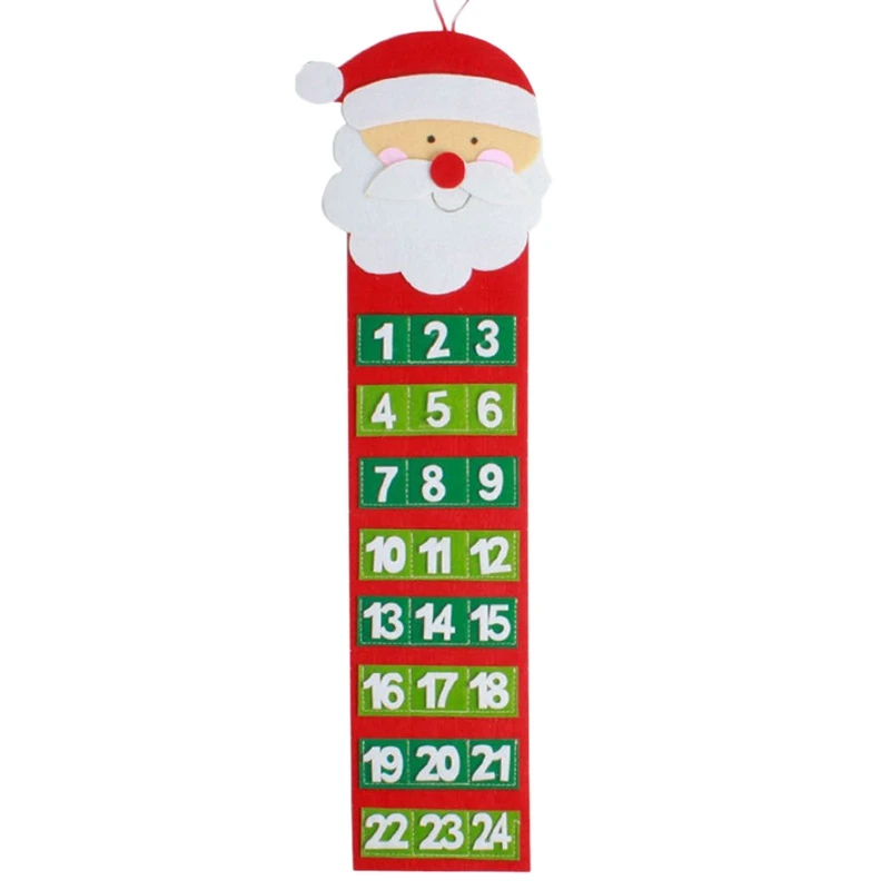 

Christmas Non-Woven Fabric Calendar Hanging Countdown Calendar Door Wall Window Decor Xmas Gift Party Supply