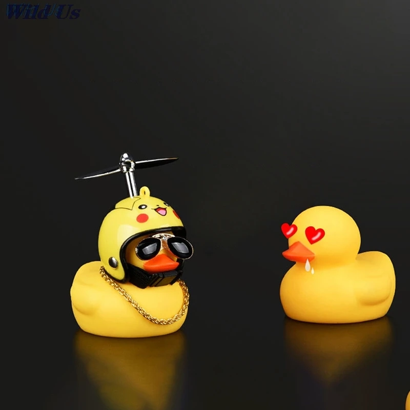 1pc Car Goods Gift Wind-breaking Wave-breaking Duck For Car Ornaments Auto Interior Decoration With Lamp/Without Lamp