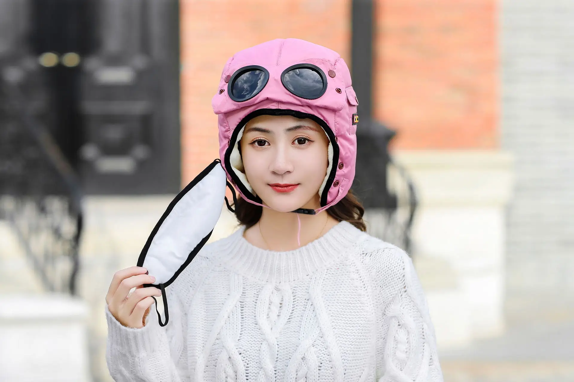 Winter Hats for Women Skiing Thermal Hat Fishing Cycling Hiking Caps Outdoor Glasses Mask Motorcycle Caps Women Cap for Cold