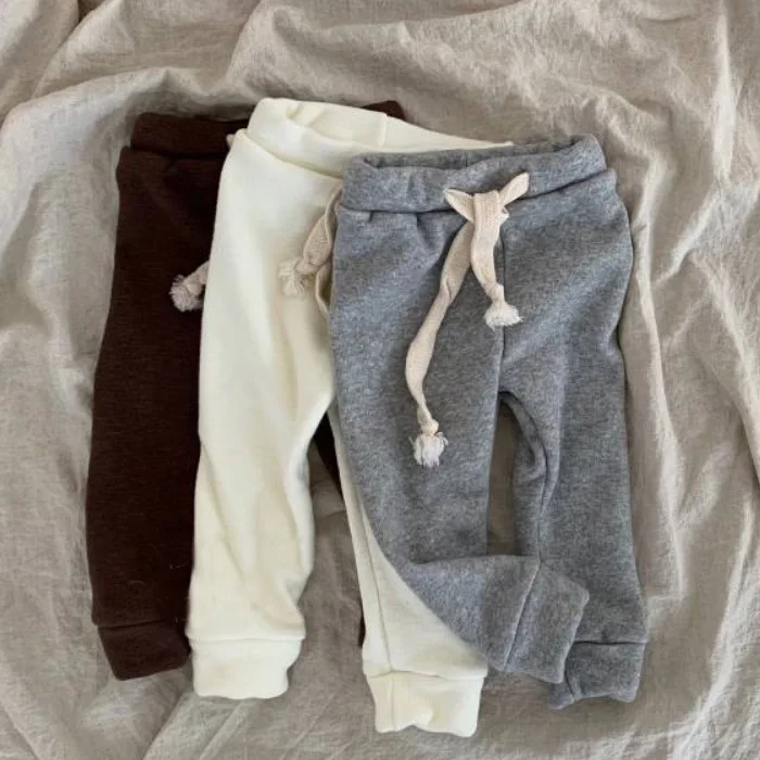 Baby Boys Pants Children's Clothing Autumn Winter New Toddler Casual Warm Velvet Trousers Kids Girls Cotton Thick Pants