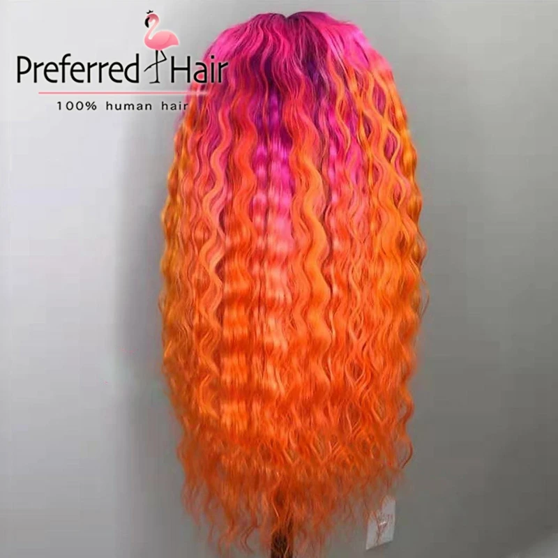 Preferred13x4 Remy Омбре кружевной передний парик предварительно выщипанный желтый волнистый парик бразильские кружевные передние человеческие волосы парики для черных женщин