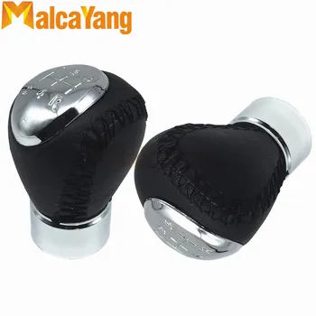 

5 6 Speed Leather Chrome Manual Lever Handle Head Hanball Car Styling Gear Shift Knob 12mm For Mazda 6 Mazda 5 Mazda 3