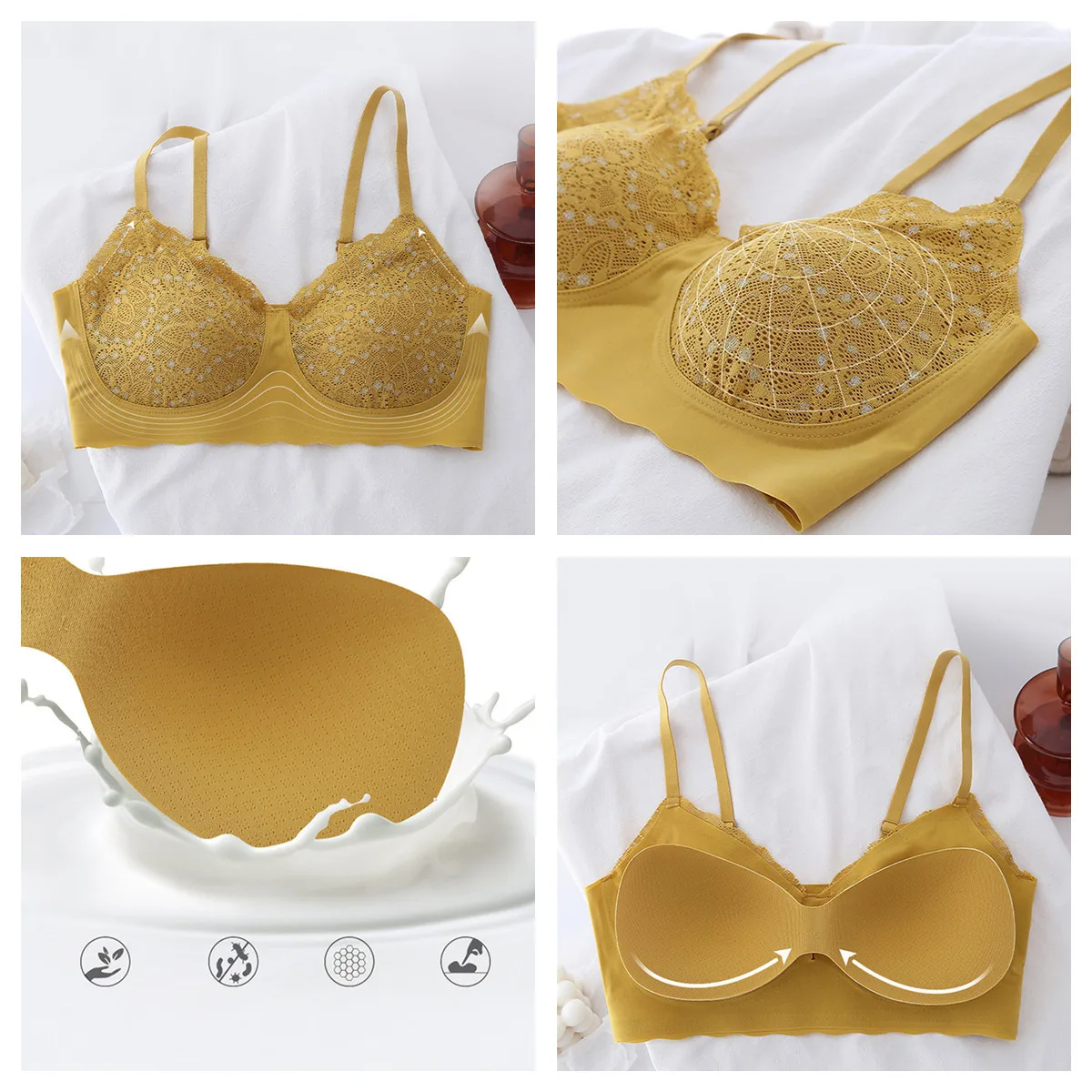 Sexy Seamless Bras For Women Wire Free Nonwire Push Up Brassiere V