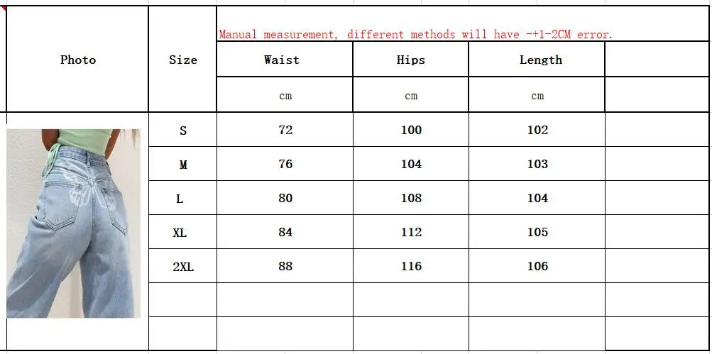 2021 New Woman High Waist Butterfly Print Jeans Fashion Loose Denim Pants Street Casual Boyfriend Jeans S-2XL Top Quality stacked jeans