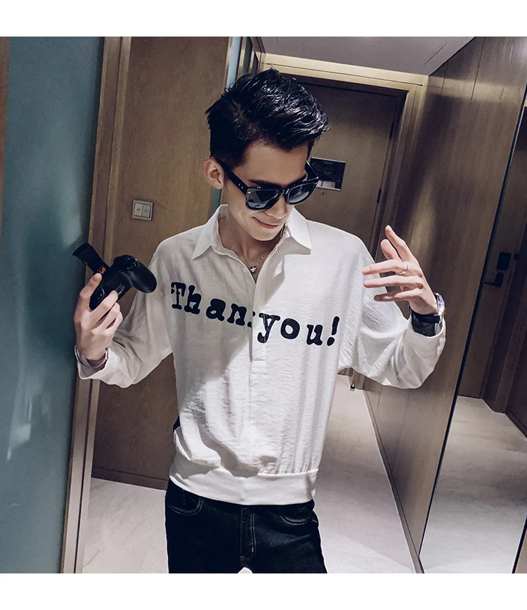 Модные заклепки дизайн Для мужчин рубашка Осень Новый 2019 Solid Slim Fit смокинг рубашки с длинным рукавом платье в Корейском стиле рубашка