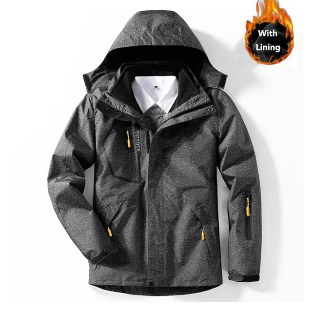 US $39.30 8XL Men Women Outdoor Winter Thermal Jacket Multi-Color With Lining Waterproof Anti-Fouling Coats C