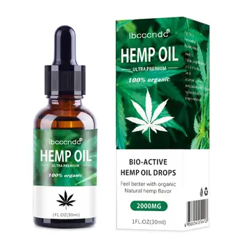 

100% Organic Hemp CBD Oil 30ml 2000mg Bio-active Hemp Seeds Oil Extract Drop for Pain Relief Reduce Anxiety Better Sleep Essence