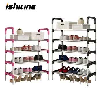 

Multi-Layer Simple Shoe Storage Rack Stainless Steel Household Free Assembly Shoe Rack Multifunctional Shelf Organizer
