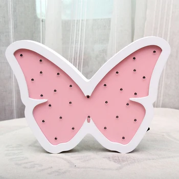 

Children Room Cute Table Light Romantic LED Wooden Night Lamp Wall Decor Bedroom Butterfly Shape With Switch Battery Powered