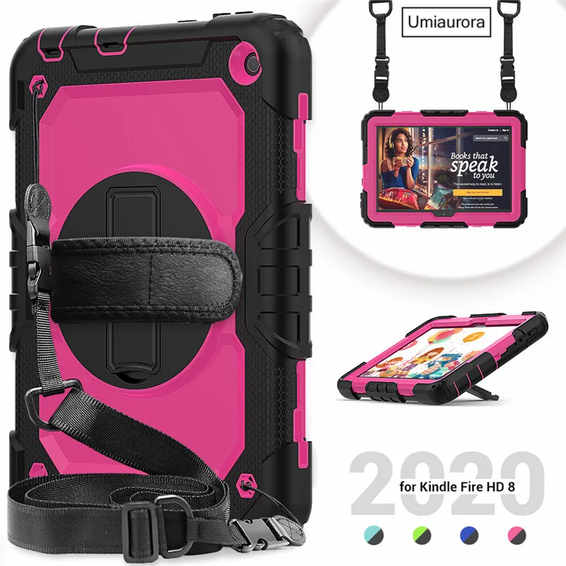 Tablet-Hülle für Kindle Fire 8 10 HD8 HD10 Plus 2020 2021, robuste, stoßfeste Silikonhülle für Kinder für HD 7 2017_voghion.com