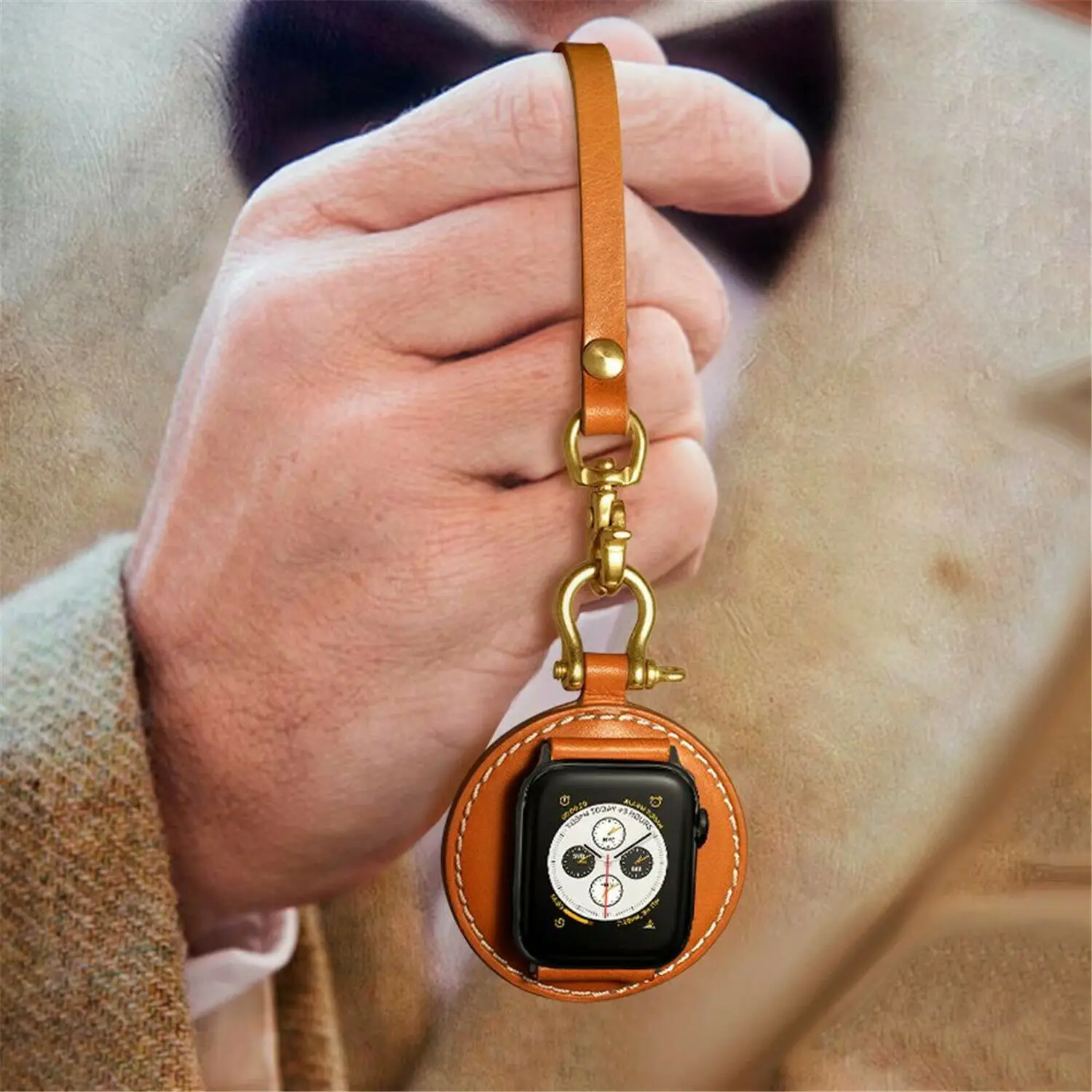 Карманный ремешок для часов из телячьей кожи для Apple Watch Series 5 4 3 2 1 ремешок из натуральной кожи 44 мм 42 мм 40 мм 38 мм