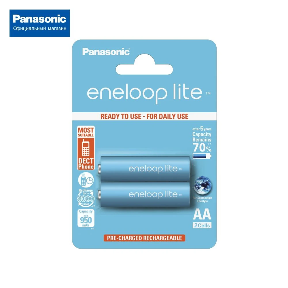 Аккумуляторы Panasonic eneloop lite(AA) BK-3LCCE/2BE