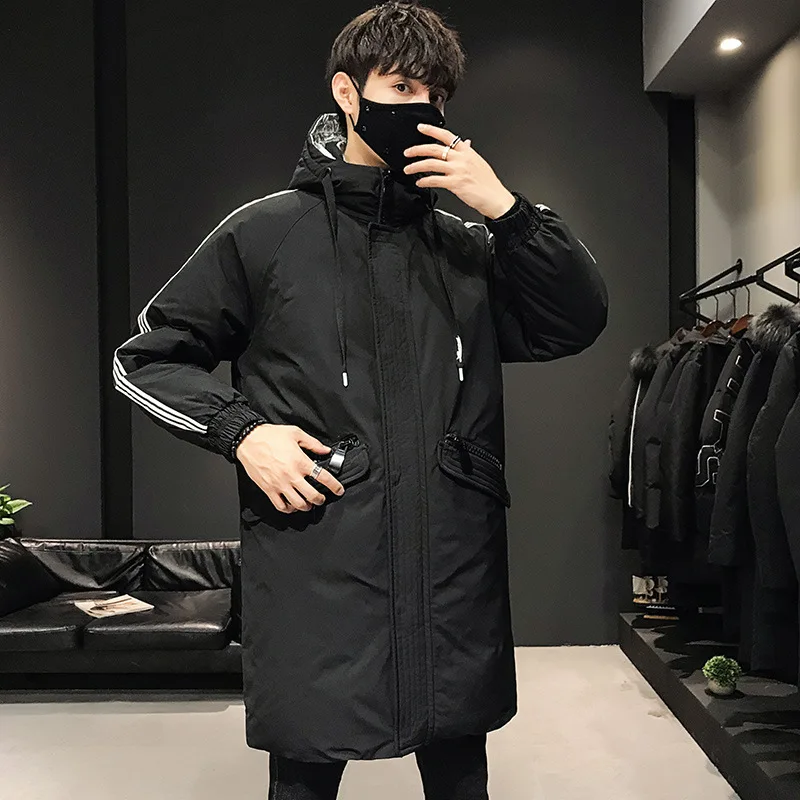 New Style Hooded down Jacket Men Mid-length Thick Insulated, Korean-style Coat MEN'S down Jacket Men'S Wear Fashion