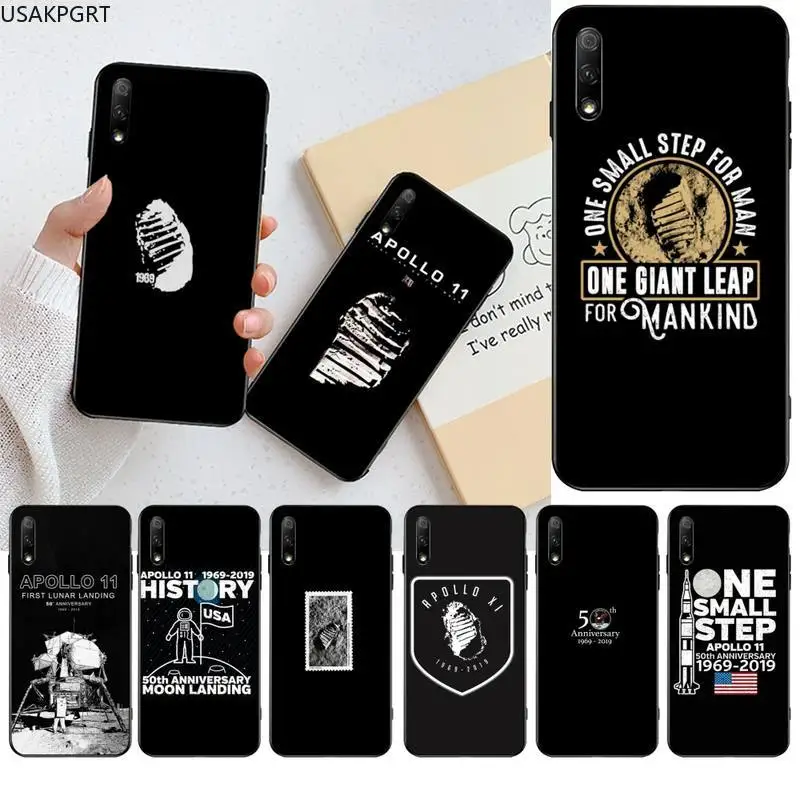 Apollo 11 силиконовый черный чехол для телефона Huawei Honor 30 20 10 9 8 8x 8c v30 Lite view pro |