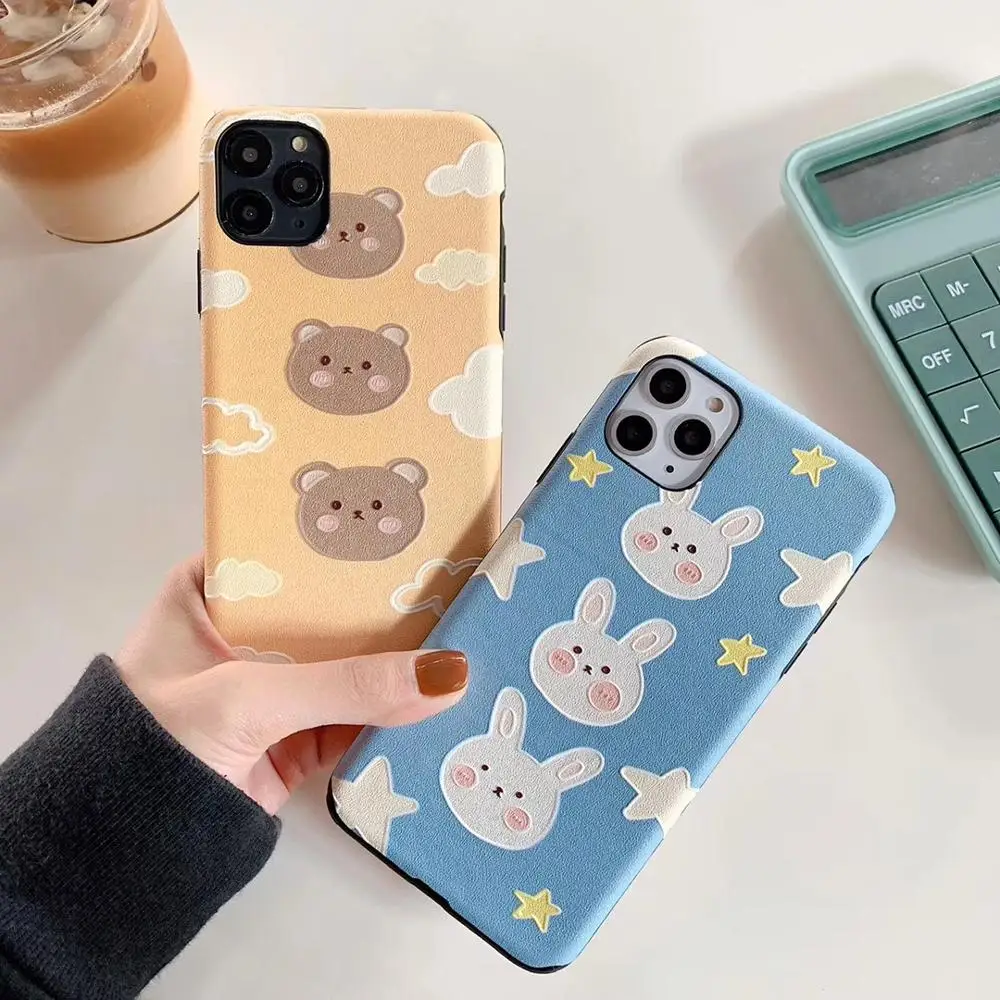 Cute animal Embossed silk lines Total package side Soft TPU and ultrathin For iphone 6 7 8 X XS XR Iphone 11 Phone Case |