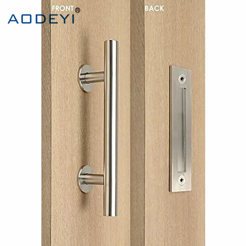 Brushed Nickel 304 раздвижная дверная ручка из нержавеющей стали, деревянная дверная ручка, черные дверные ручки для межкомнатных дверей - Цвет: Brushed Nickel