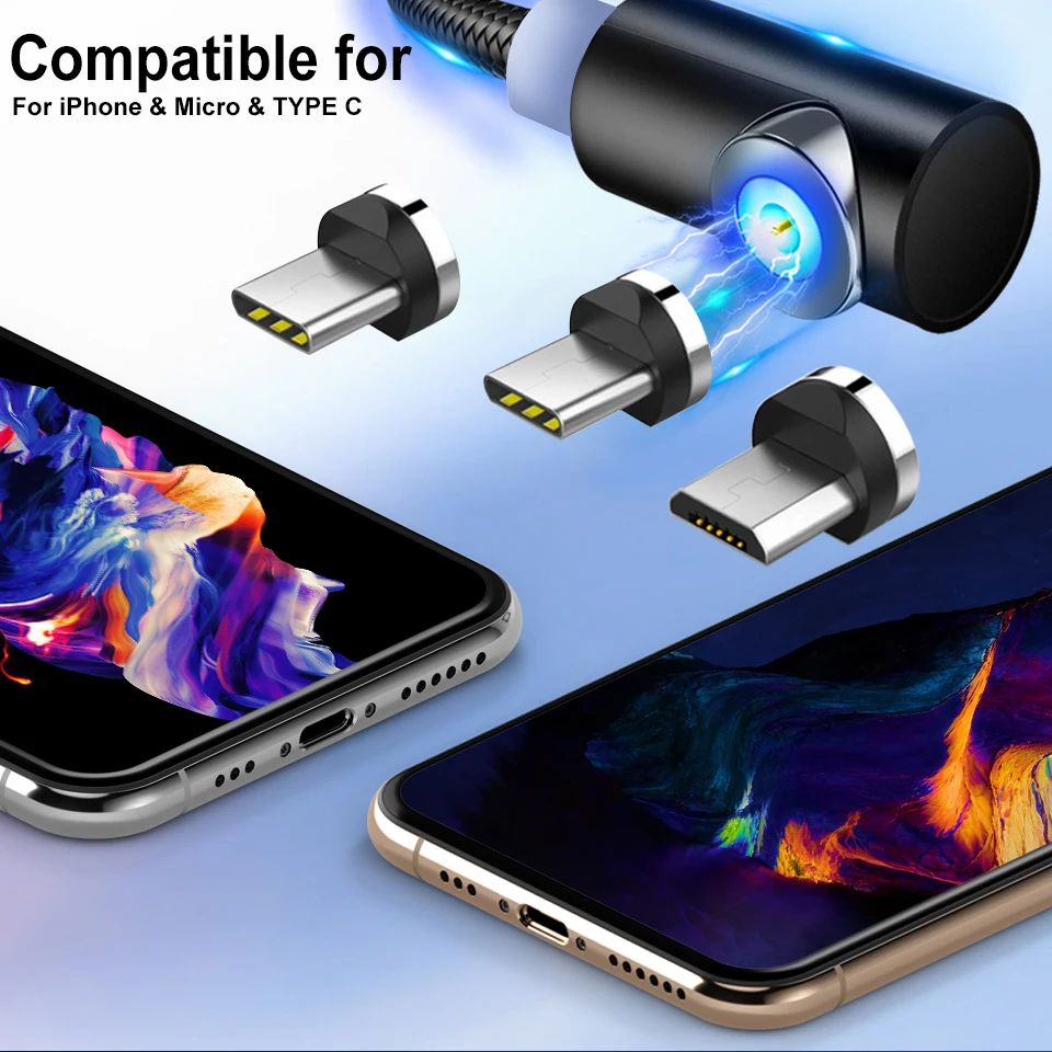 Магнитный кабель Micro usb type C кабель для быстрой зарядки зарядное устройство для iPhone samsung Xiaomi зарядка USB C Магнитный шнур для телефона