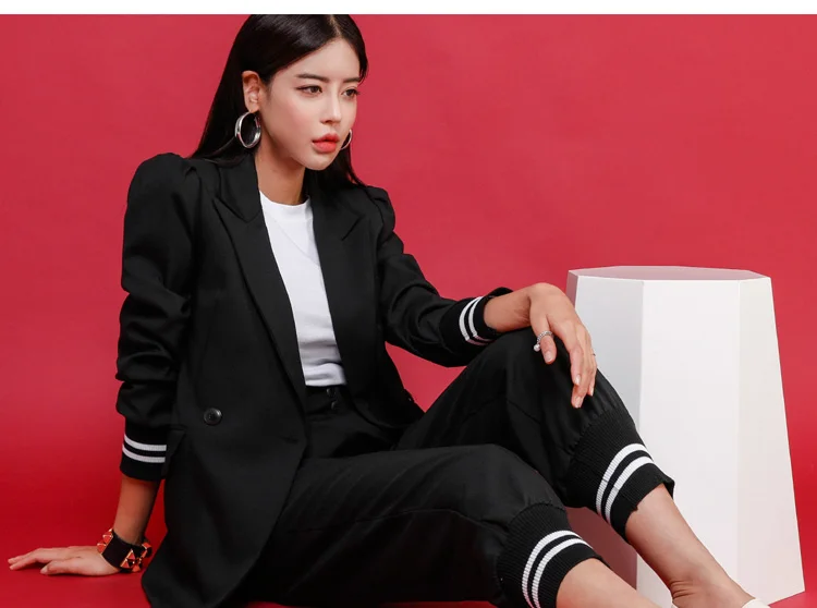 Women's new two-piece autumn and winter temperament commuter slim suit jacket casual fashion OL professional pants suit