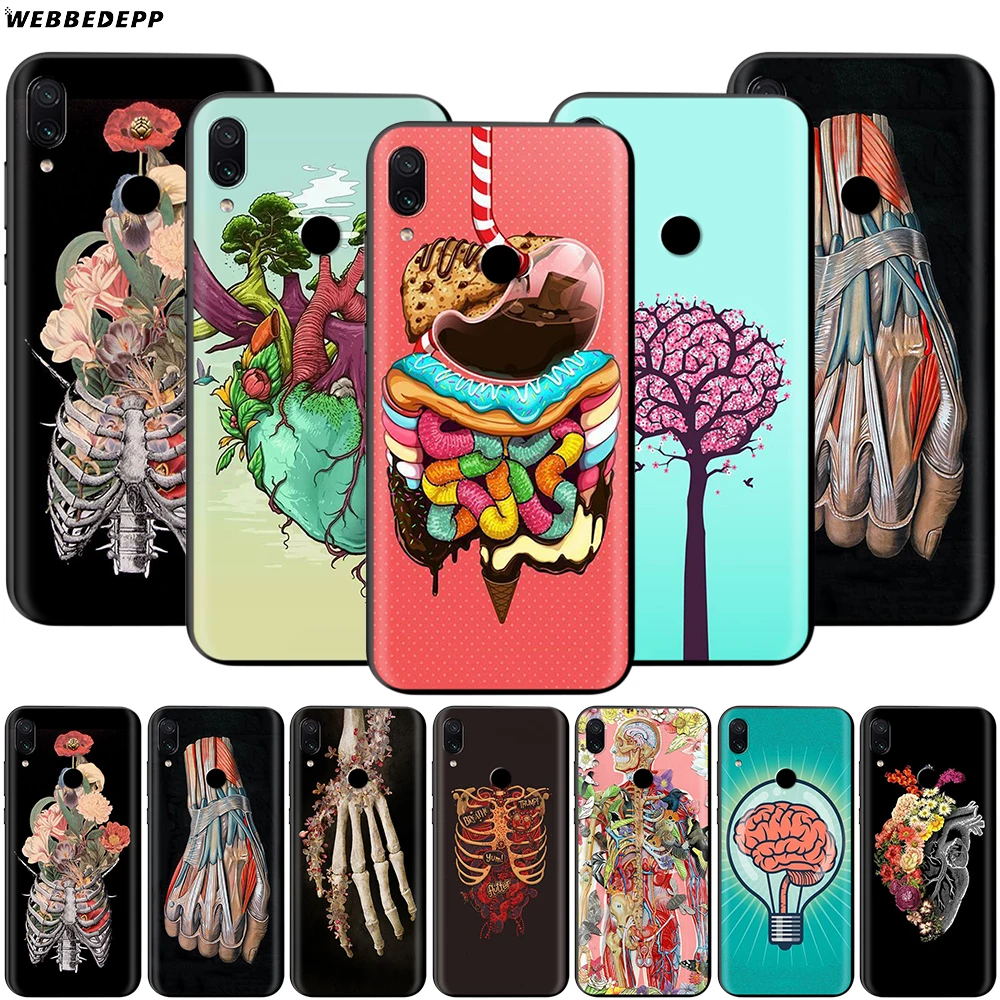 

Webbedepp Medical Human Art Case for Xiaomi Redmi Note 8 MI 3 6 8 9 A1 A2 A3 8A 6X 9T CC9 Lite SE Pro Max Pocophone F1