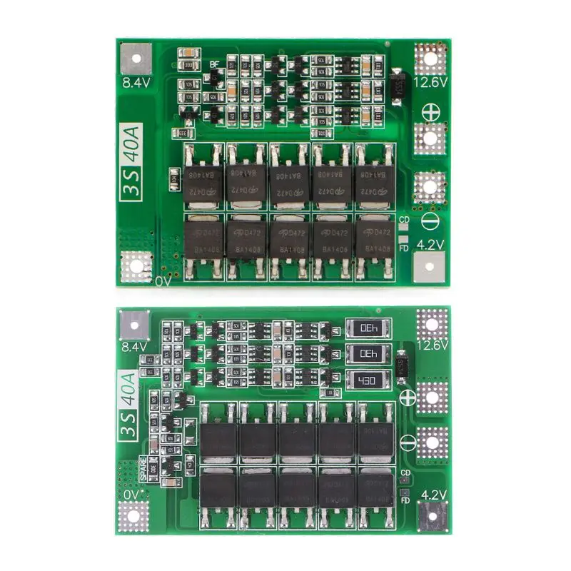 

1pcs 3S 11.1V 12.6V 40A w/Balance 18650 Li-ion Lithium Battery BMS Protection Board Enhanced/Balanced Version