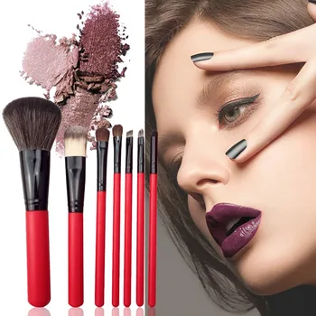 

7 pcs/set Makeup Brushes Powder Blush Eyeshadow Cosmetic Set Makeup Tool With Travel Makeup Bag