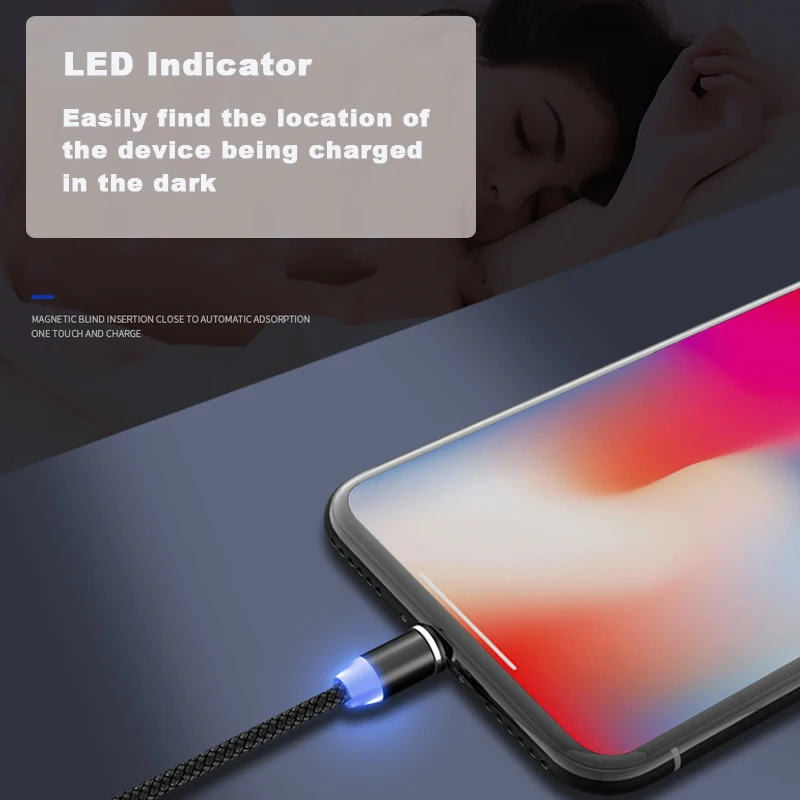 GEMT Magnetic Micro USB Cable For iPhono Samsun Android Fast Charging Magnet Charger USB Type C Cable Mobile Phone Cord Wire