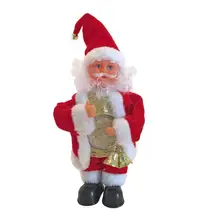 Забавная электрическая кукла Санта-Клаус, поющие игрушки, отличные прочные пластиковые мягкие фланелеты, светящиеся украшения, рождественский подарок