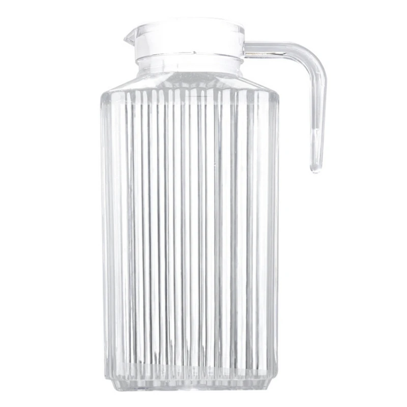 2L Plastic Striped Pot Juice Jug for Household Jugs Cold Beverage Can with Lid | Дом и сад