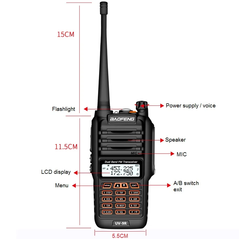 BAOFENG UV-9R PLUS 10 Вт Высокая мощность Водонепроницаемая рация UHF VHF 4800 мАч морской CB Ham Радио Рыбалка КВ трансивер UV 9R