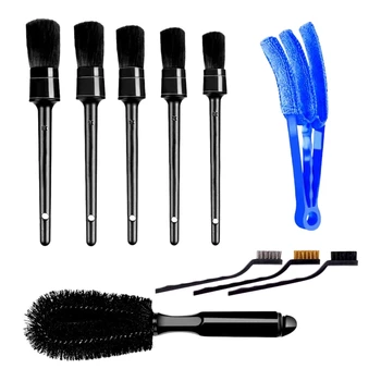 

Car Detailing Brush Set Car Interior Cleaning Kit Includes Wire Brush Premium Detail Brush for Cleaning Interior
