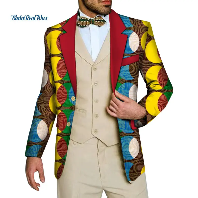 Мужской Блейзер Bazin Riche традиционная африканская одежда мужские топы с принтом 100%