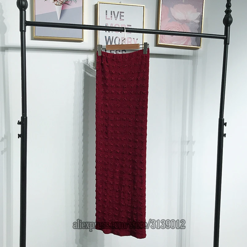 wine red Мусульманская юбка с высокой талией, длинные юбки ислам, женские юбки, абайя, ислам, макси, Дубай, мусульман, Турецкий Арабский, юбки - Цвет: wine red