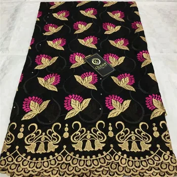 

Swiss lace fabric 2020 heavy beaded embroidery African lace fabrics 100% cotton Swiss voile lace in Switzerland With stones LX55