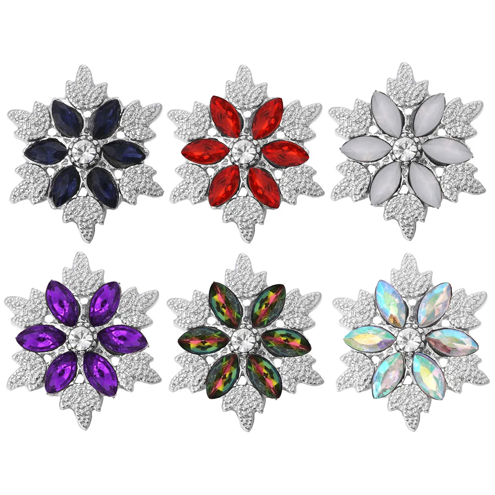 5pcs/lot New Snap Jewelry 18mm Snowflake Buttons Fit Christmas Button Bracelet Bangle Interchangeable | Украшения и аксессуары