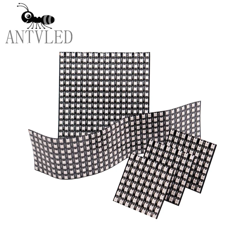 WS2812B RGB Пиксельная светодиодная модульная панель 8X8/16X16/8X32 матричный экран WS2812 IC