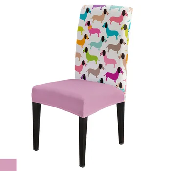 

Dachshund Catoon Dog Kawaii Chair Cover for Dining Room Chairs Covers High Back Living Room Chair Cover Sets for Home Kitchen