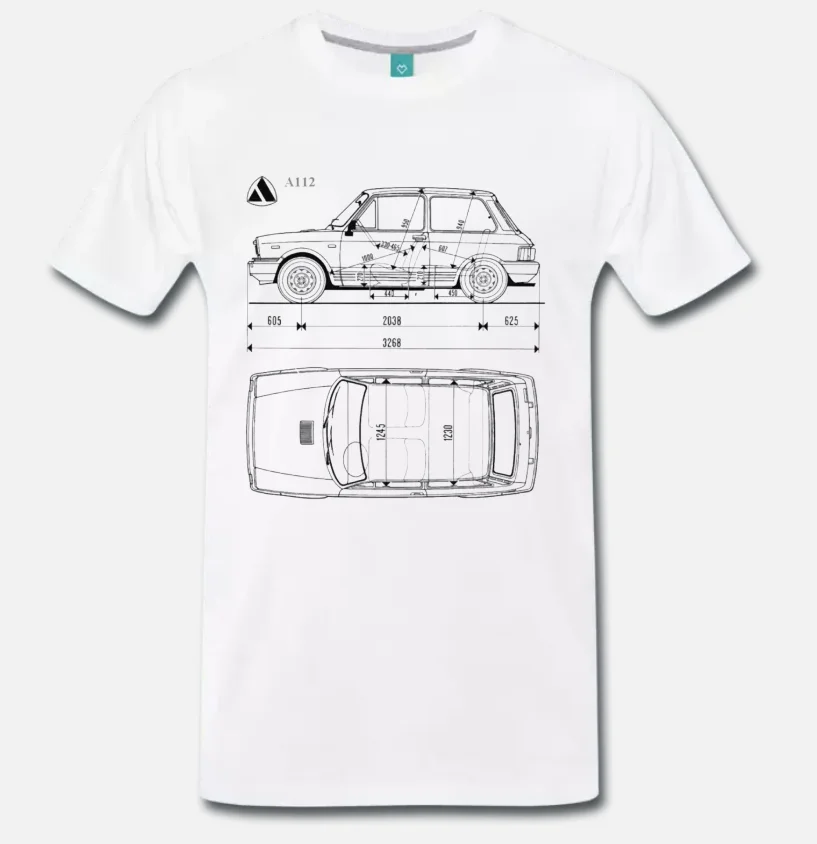 Футболка Авто D'EPOCA AUTOBIANCHI A112 ABARTH MITO-ANNI 70 1 S-M-L-XL-2XL-3XL