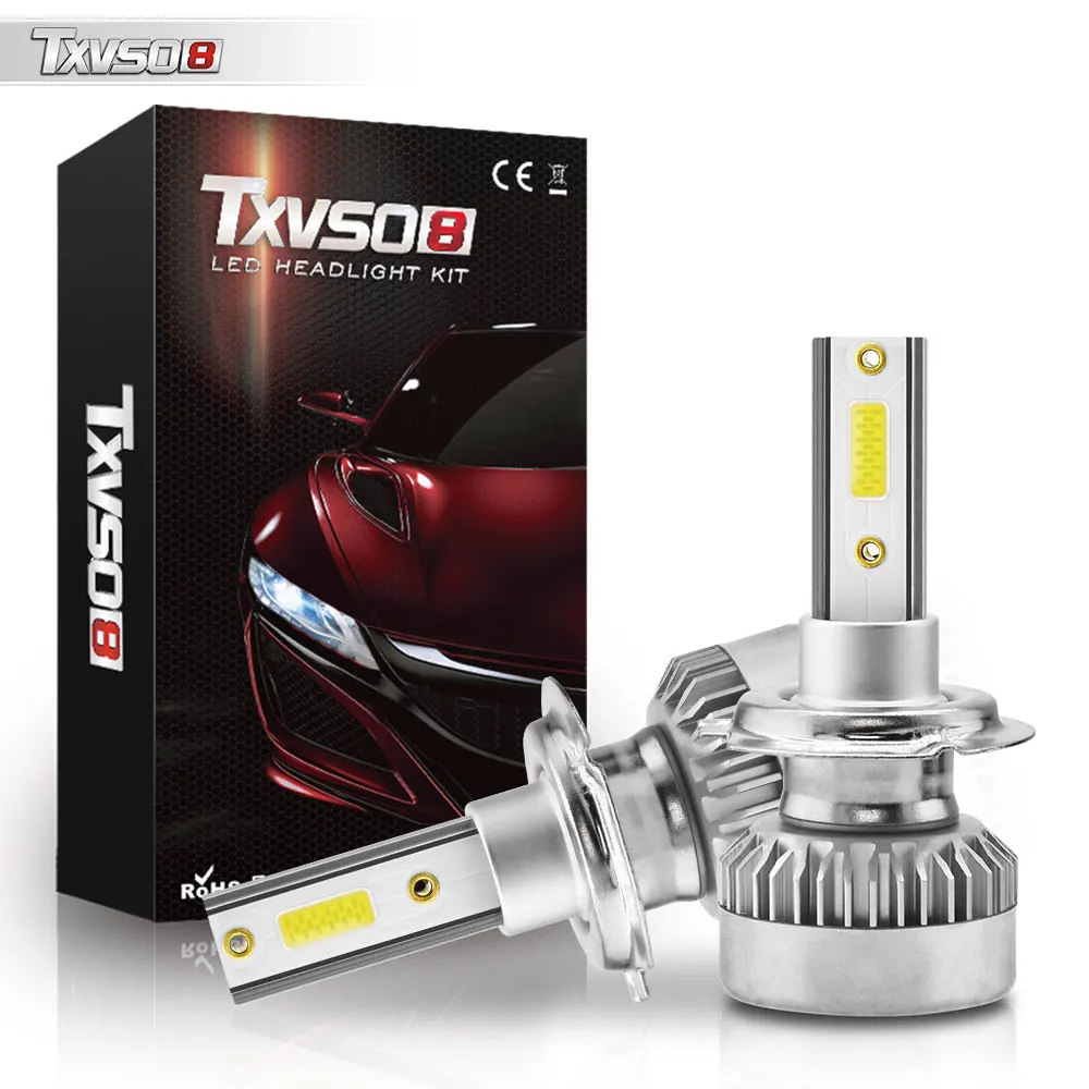 

TXVSO8 Mini Canbus Lampada Led H7 Car Headlight Bulbs 55W 10000LM Lights Car Accessories 6000K 12V Auto Turbo Led Bulbs