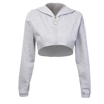 

Fashion Women Autumn Winter Crop Top Long Sleeve harajuku Hooded Sweatshirt Hip Hop Fitness Workout Ladies Hoodies Streetwear