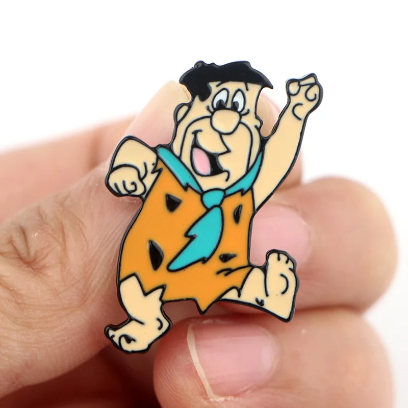 K835 Flintstones мультфильм аниме эмалированные булавки и броши для женщин и мужчин нагрудные булавки рюкзак сумки значок воротник ювелирные изделия 1 шт