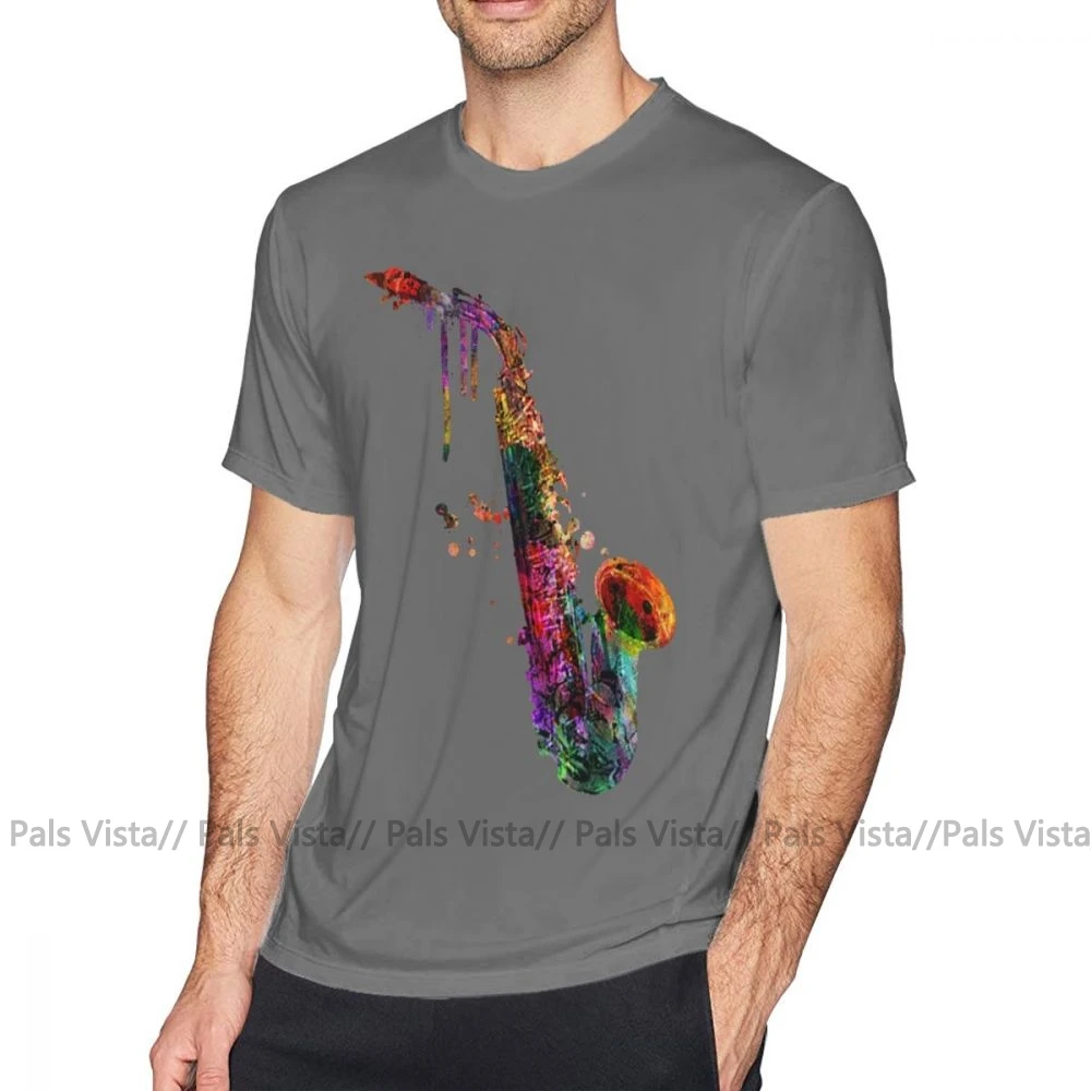 Футболка с изображением саксофона, Пляжная Мужская футболка с изображением саксофона, забавная футболка из 100 хлопка с коротким рукавом и принтом