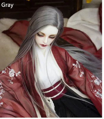 Gray BJD парик 1/3 1/4 1/6 Длинные прямые парики для кукол аксессуары, модные кукольные волосы высокотемпературное волокно для кукол игрушки - Цвет: Gray