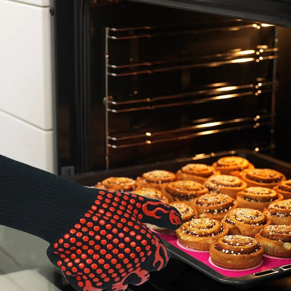 Противопожарные перчатки термостойкие перчатки для микроволновой печи для барбекю на открытом воздухе жаркие Огнестойкие Рабочие Перчатки