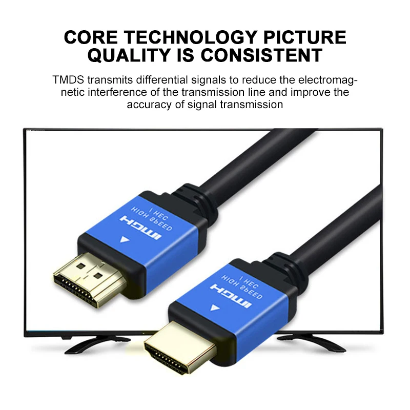 Универсальный HDMI кабель 4K HD 60 HZ папа-папа Высокое качество позолоченный Соединительный плетеный кабель для HD ТВ проектора Hdmi 2,0 кабель