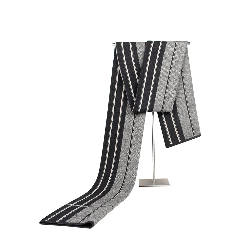 Gray Men Scarf FS классический британский для мужчин Кашемир пашмины Echarpe Homme зимние теплые роскошные брендовая дизайнерская обувь длинный шарф мягкий обёрточная - Цвет: Gray Men Scarf