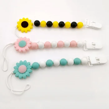 

Baby Pacifier Clips, Funny Pacifier Chain with Flower Holder for Baby, Baby Shower Gift BPA