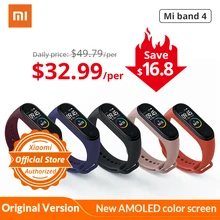 Xiaomi mi band 4 Смарт-часы глобальная версия фитнес браслет с пульсометром активности фитнес-трекер Смарт браслет здоровья цветной дисплей новинка умный шагомер с измерением давления